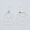 Silver Tone Circle Drop Earrings