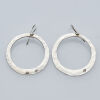 Silver Hammered Hoop Earrings