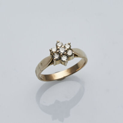 9ct Diamond Flower Ring