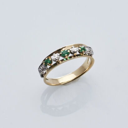 18ct Emerald and Diamond Ring