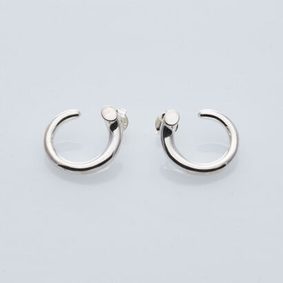 Sterling Silver "C" Shape Earrings