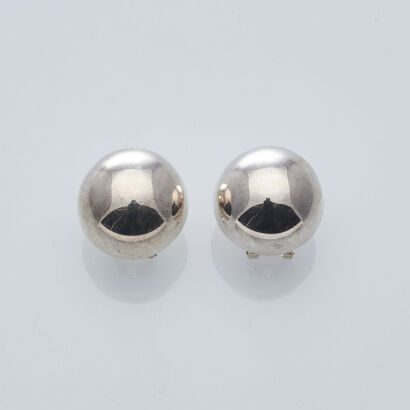 Sterling Silver Half Ball Earrings