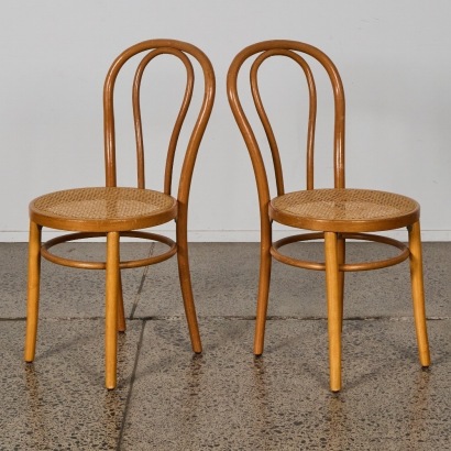 A Pair of Thonet Style Rattan Based Chairs
