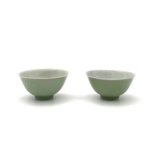 Two Late 19th Century Chinese Celadon Bowls