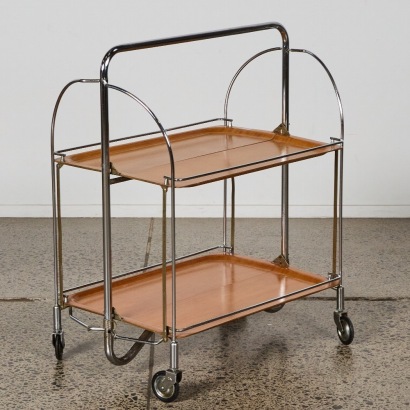 A Mid-Century "Dinette" Folding Serving Trolley by Bremshey and Co