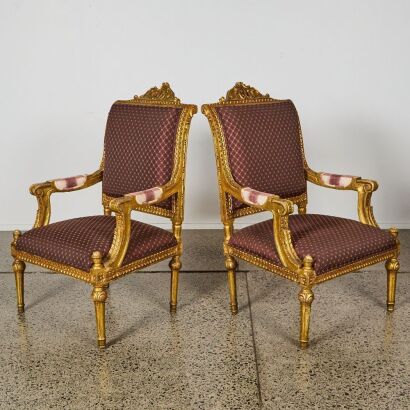A Pair of Vintage French-Style Armchairs
