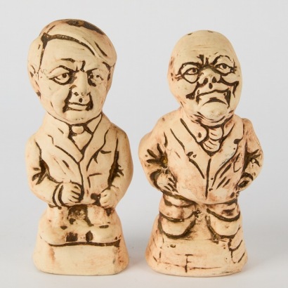 A Pair of Sir Robert Muldoon and Sir Wallace Rowling Salt & Pepper Shakers by Orzel