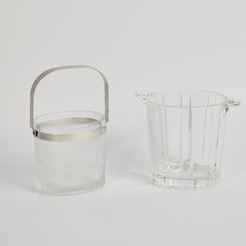 A Pair of Ice Buckets A Iittala Iceberg Oval Bucket and A Cut Crystal Round Vessel