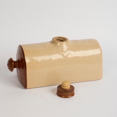 An Antique Langleyware Stoneware Foot Warmer