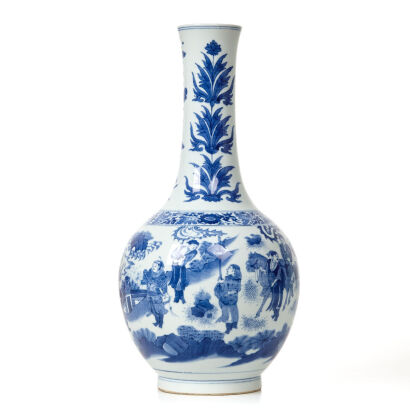 A Chinese Blue and White 'Figural' Vase