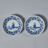 A Pair of Chinese Qing Dynasty Blue and White 'Figural' Saucers
