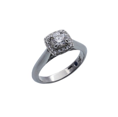 Naveya & Sloane Platinum Diamond Halo Ring