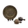 A Ceramic Dish and Two Lidded Pots