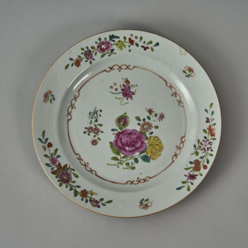 A Chinese Qing Dynasty Yongzheng Period Famille Rose Saucer