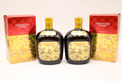 (2) Suntory Old Whisky Limited Design Bottle / Cherry Blossom, 43%ABV, 700ml (GB)