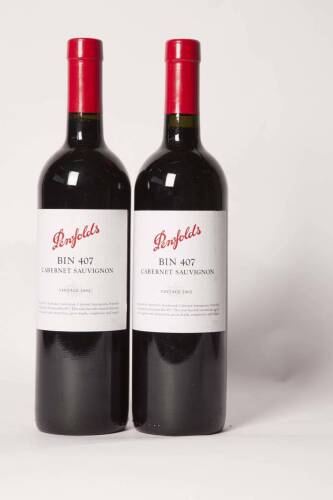 (2) 2002 Penfolds Bin 407 Cabernet Sauvignon, South Australia