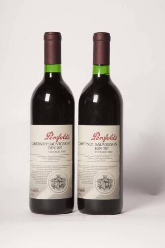 (2) 1992 Penfolds Bin 707 Cabernet Sauvignon, South Australia