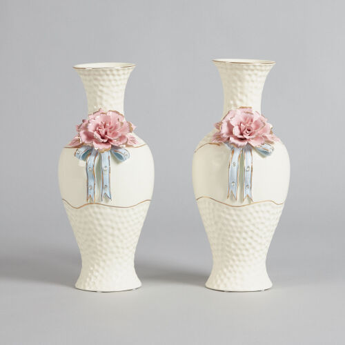 A Pair of Famille Rose Vases