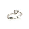 A diamond solitaire ring, rotated claw set round brilliant cut diamond of estimated weight 0.42 carat. 18ct white gold. Weight 2.2 grams. Ring size L. Gemologist's report available.