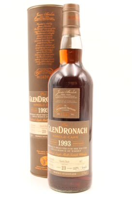 (1) Glendronach 1993 Single Sherry Butt Cask 23 Year Old Single Malt Scotch Whisky #447 / Bottle no. 229 of 642, 51.7% ABV, 700ml (GB)