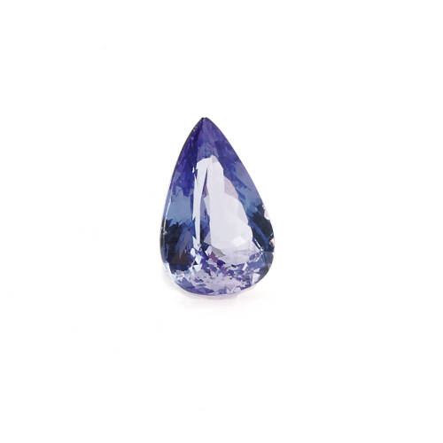 A loose 5.43 carat Tanzanite. Pear cut. Violet blue with light medium tone and strong saturation. Loupe clean. 14.47 x 9.81 x 5.93mm. Gemologist's report available.