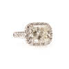 5.07 Radiant diamond cluster ring, double claw set with a radiant cut diamond centre of estimated weight. The decorative halo, shoulders and basket are claw set with thirty-two round brilliant cut diamonds of estimated total weight 0.93 carats. 18ct white