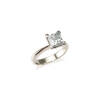 A 1.54 carat diamond solitaire ring, claw set princess cut diamond centre of known weight, colour 'F' clarity 'SI2'. Platinum. Weight 5.7 grams. Ring size H1/2. GIA certified. Gemologist's report available.
