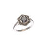 A black diamond cluster ring, claw set round brilliant treated black diamond centre of estimated weight 0.90 carat, surrounded by forty-two claw set round brilliant cut treated black diamonds of estimated total weight 0.33 carats. Platinum. Weight 7.1 gra