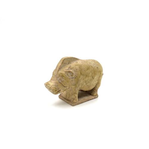 A Chinese Ceramic Yellow-glazed Pig