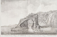 'A Fortified Town, or Village, called Ahippah, built on a Perforated Rock, at Tolaga in New Zealand' - Thomas Morris