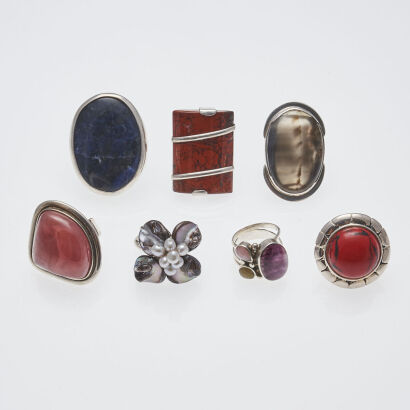 Collection of Seven Silver Rings