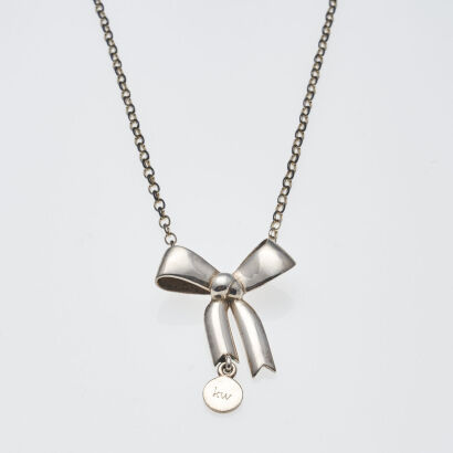 Karen Walker Silver Bow Necklace
