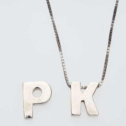 K and P Letter Pendants