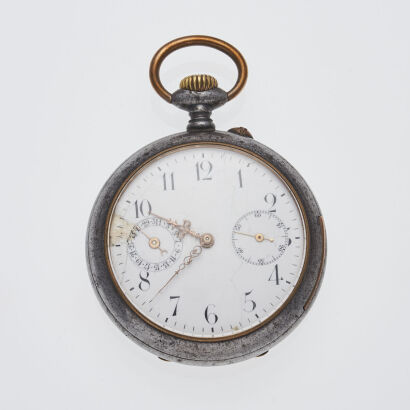 Victorian Swiss Gunmetal Pocket Watch