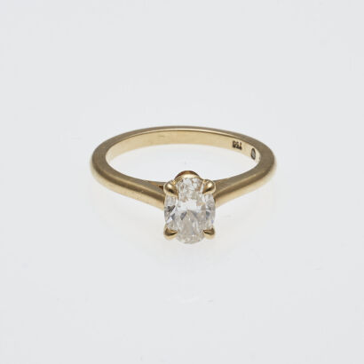 18ct Oval Diamond Solitaire Ring