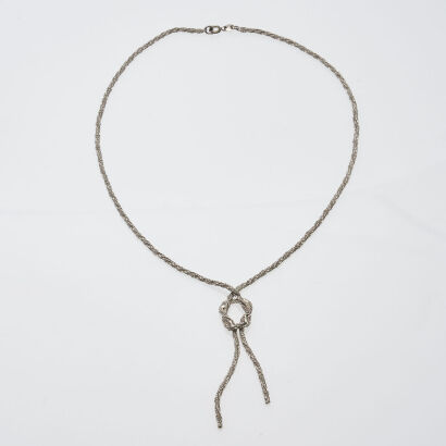 Vintage Knot Silver Necklace
