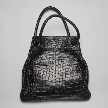 Large Crocodile Leather Tote Bag