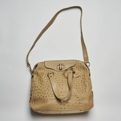 Yves Saint Laurent Muse Ostrich Leather Bag