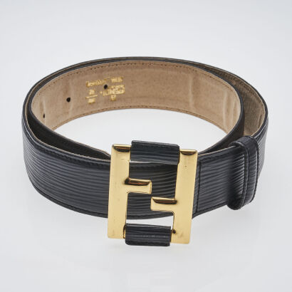 Fendi Black Leather Belt