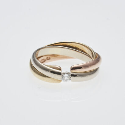 14ct Russian Style Diamond Ring