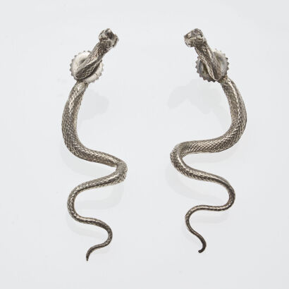 Snake Silver Earrings