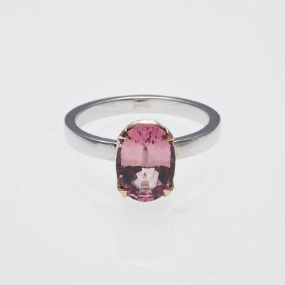 18ct White Gold Pink Tourmaline Ring