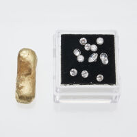 18ct Gold Bar and Loose Diamonds
