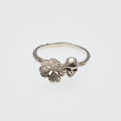 Zoe and Morgan Skull Flower Ring