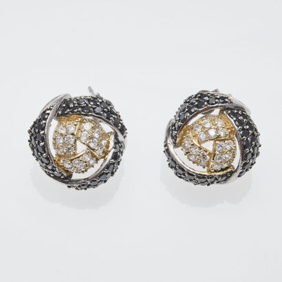 Silver CZ Stud Earrings