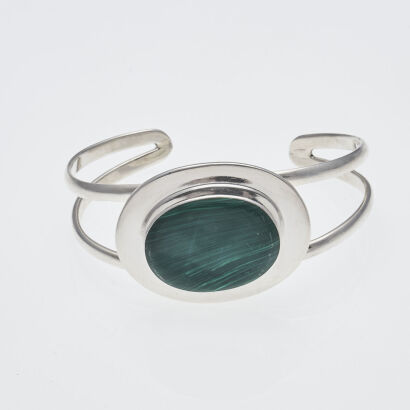 Mexican Silver Malachite Bangle