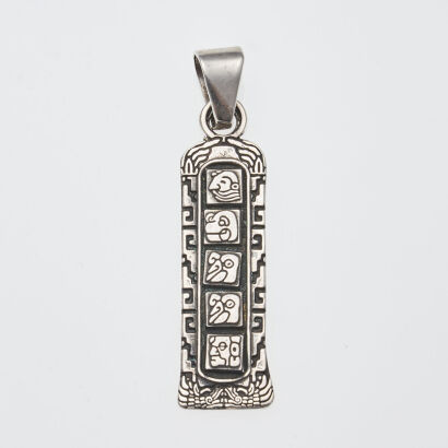 Mexican Silver Aztec Pendant