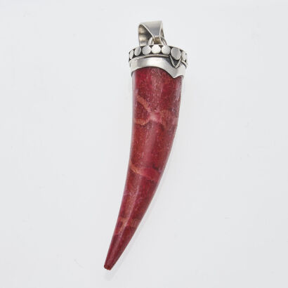Silver Red Jasper Stone Pendant
