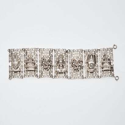 Silver Pierced Panel Bracelet