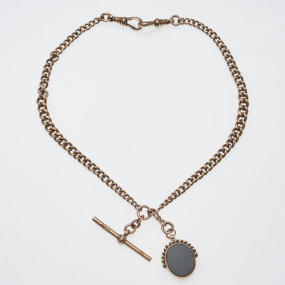 9ct Rose Gold Vintage Fob Chain